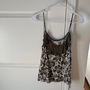 Hollister Olive Green Floral Camisole